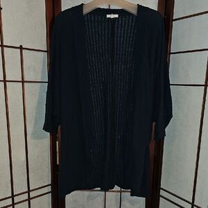 Maurices Women's Open-Front Short Sleeve Navy Knit Cardigan Sweater